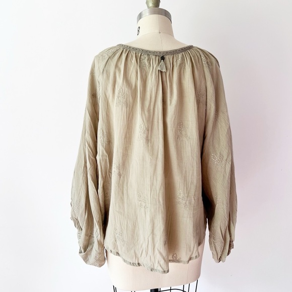 ZLEurope Boho Draped Dolman 100% Cotton Blouse Beach Resort Cruise Shirt - Picture 4 of 10